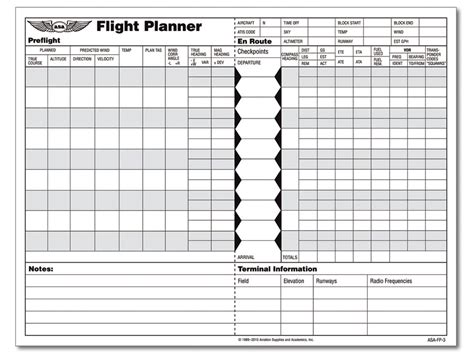 Printable Flight Planner